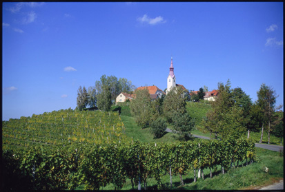 Frajhajm - Cerkev sv. Areha (pogled iz zraka), fotografija