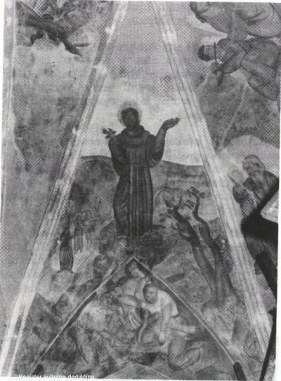 Kostanjevica na Krki, p. c. sv. Nikolaja - detajl iz prezbiterija po restavriranju.