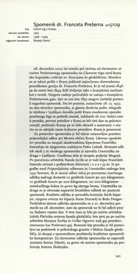 Spomenik dr. Franceta Prešerna